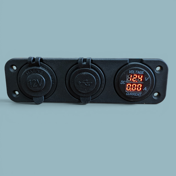 12 Volt Lader met USB en Voltmeter