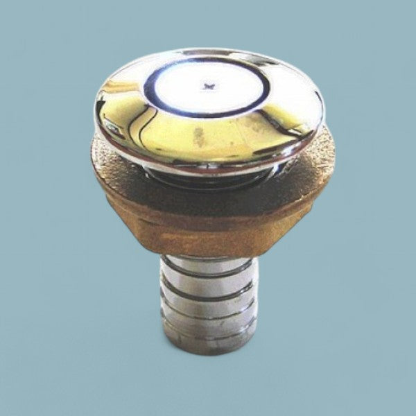 Ontluchtingsnippel Recht met vlakke kop– Verchroomd Messing (16 mm)