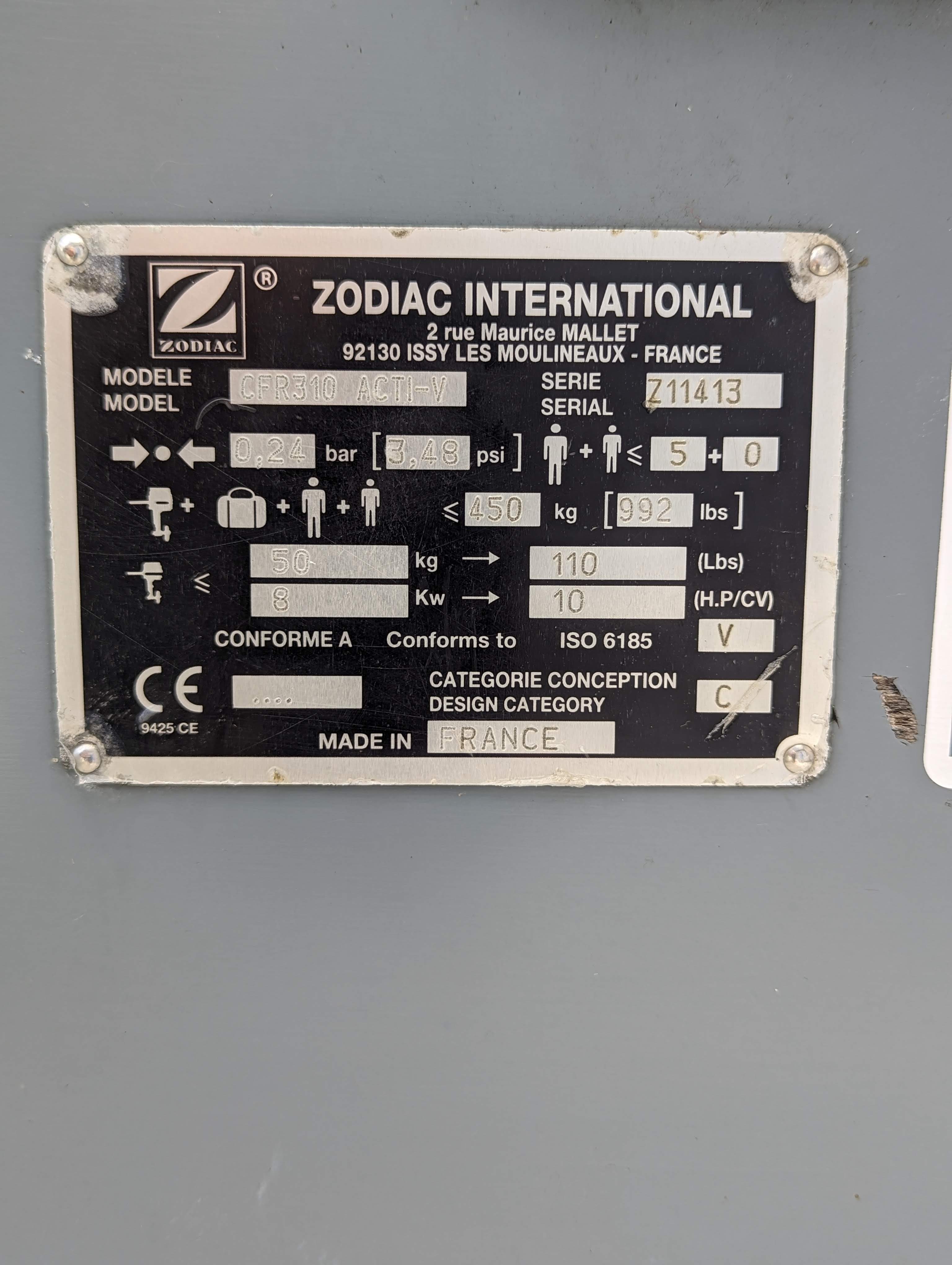 Zodiac 310 met Lucht Vloer