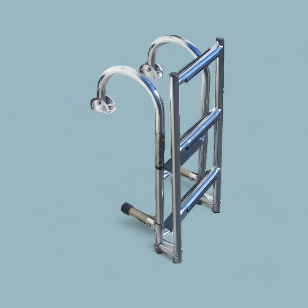 Schwimmleiter aus Edelstahl mit Griff – faltbar und sicher