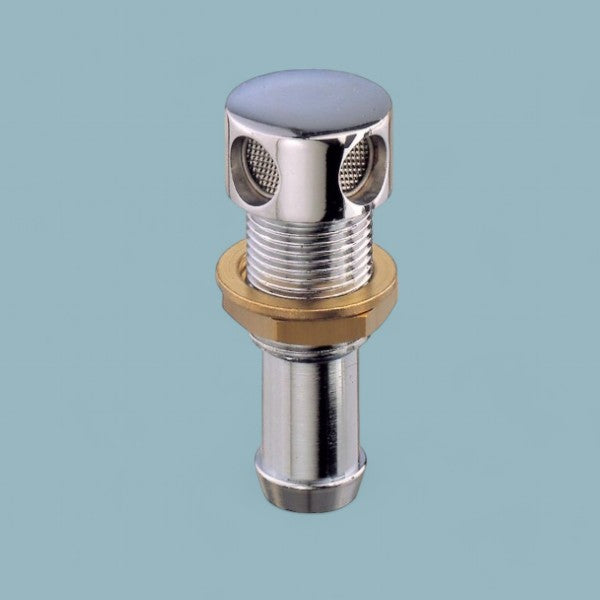 Ontluchtingsnippel Recht – Verchroomd Messing (16 mm)
