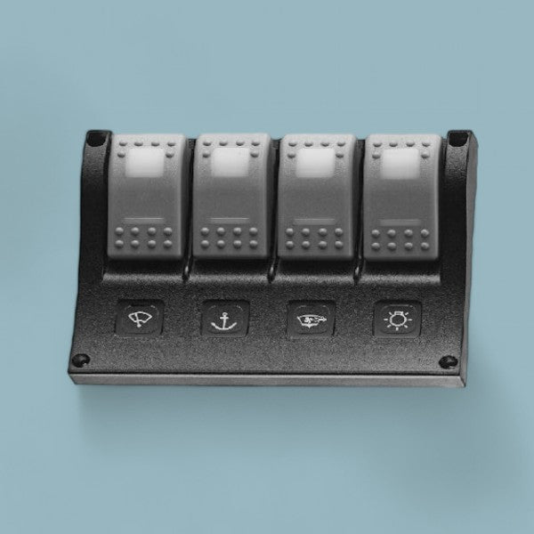 Inbouw Schakelpaneel 12V – 4 schakelaars met LED