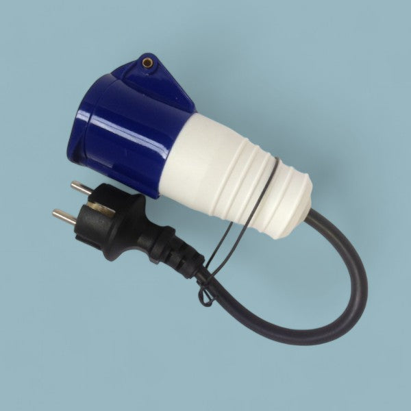CEE Verloopstekker (Female) – 3-Polig, 20 cm, Blauw