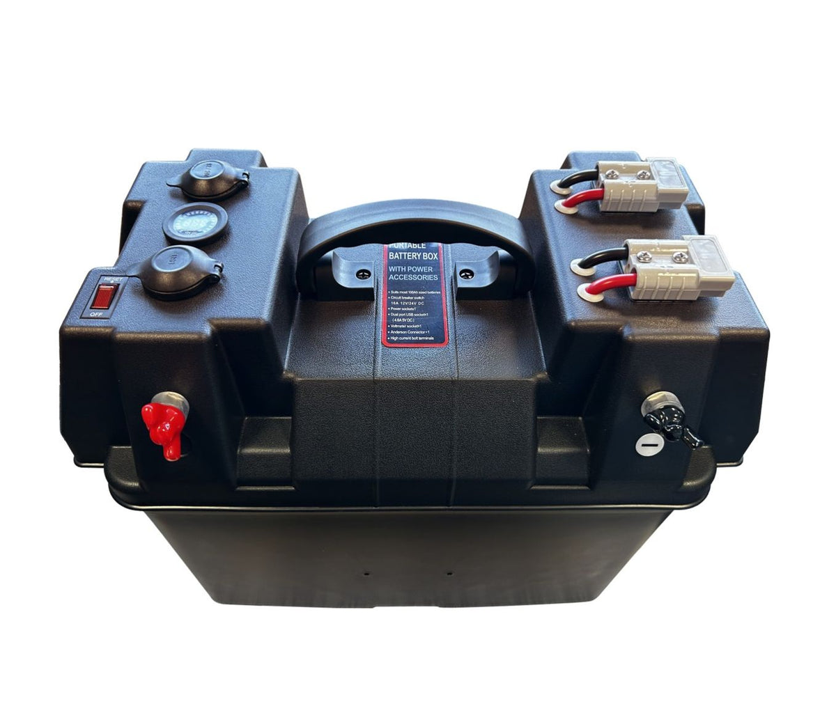 Complete accubak met USB en voltmeter
