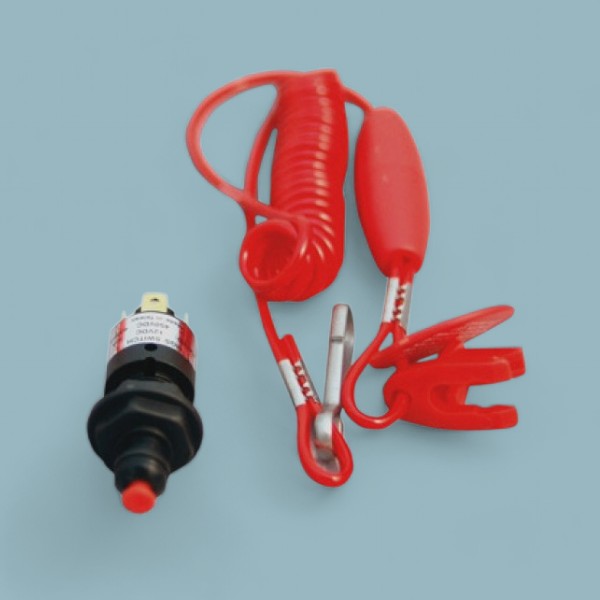 Dodemansknop met Drijver en Spiraalkoord – 12V / 5A