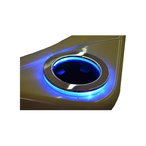 RVS Cupholder 90 mm - Mat Zwart met Blauwe LED